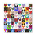 64 Hearts Square Magnet by elisaemme 64 Hearts Square Magnet