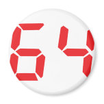 64 sixty-four red alarm clock digital number magnets