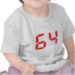 64 sixty-four red alarm clock digital number tshirts
