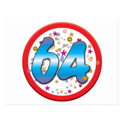 64th Birthday Cards, 64th Birthday Card Templates, Postage, Invitations ...