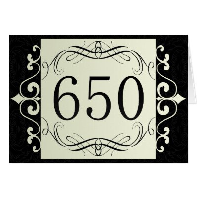 650 Area Code Card by