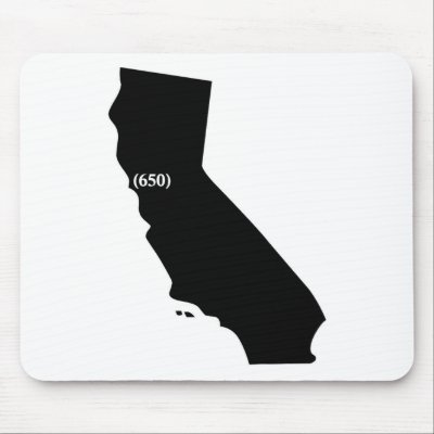 650 Area Code Tshirt, Bay Area, California Mousepad by prideindesign