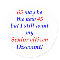 65 Senior Citizen Sticker