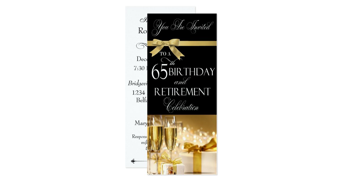 65 th Birthday Retirement Combination Invitation Zazzle