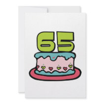 65 Year Old Birthday Cake Invites