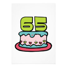 65 Year Old Birthday Cake Invites