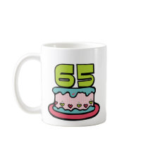 65 Year Old Birthday Cake Coffee Mugs