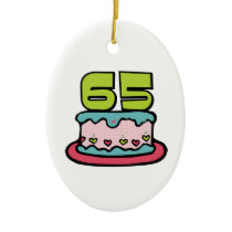 65 Year Old Birthday Cake Christmas Ornaments