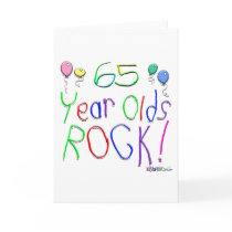65 Year Olds Rock! Greeting Card