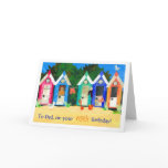 65th Birthday Card for a Father - Beach Huts
