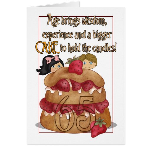 65th Birthday Card Humour Cake Zazzle