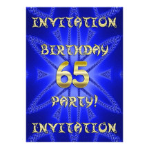 65th Birthday party invitation
