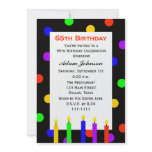 65th Birthday Party Invitation -- Candles and Dots