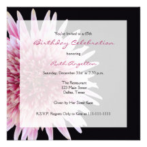 65th Birthday Party Invitation -- Gerbera Daisy