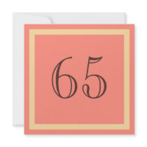 65th Birthday Party Invitation - Salmon Coral