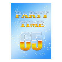 65th birthday party invitation with beer