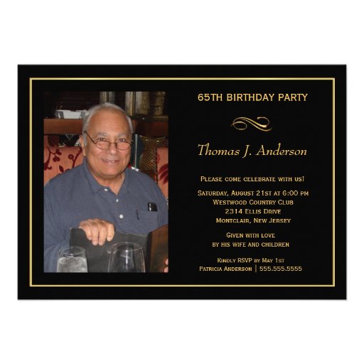 65th Birthday Party Invitations - Add your photo