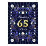 65th birthday party invite with masses of jewels