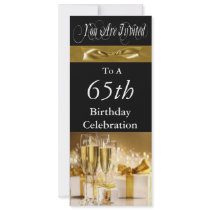 65th Birthday Party Personalized Invitation
