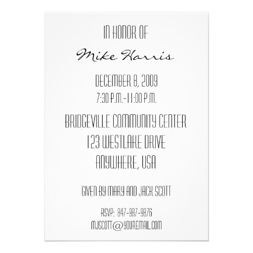 65th Birthday Party Personalized Invitation