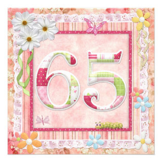 65th birthday party scrapbooking style announcement
