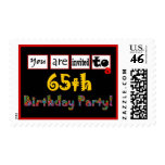 65th Birthday Party Stamp Wild & Colorful Letters