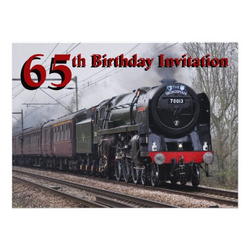 65th Birthday Steam train Invitation