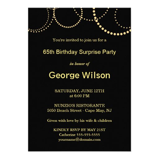 65th Birthday Surprise Party - Elegant Monogram Invite