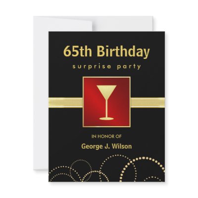 65th Birthday Surprise Party - Photo Optional Custom Announcements by SquirrelHugger