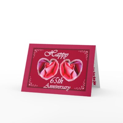 65th Wedding Anniversary Fern Filled Heart Greeting Card by JaclinArt