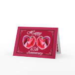 65th Wedding Anniversary Fern Filled Heart Greeting Card