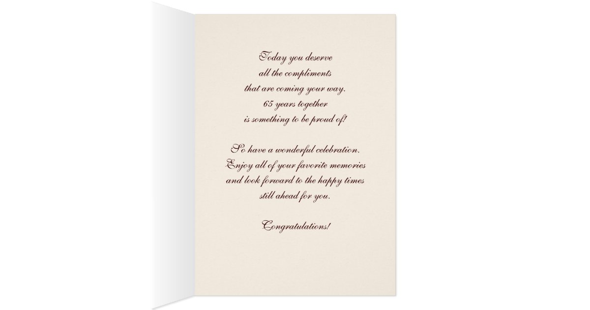 65th Wedding Anniversary Greeting Cards Zazzle