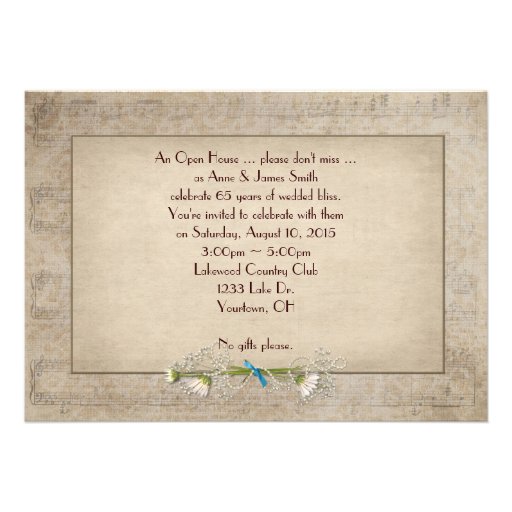 65th Wedding Anniversary Open House Personalized Announcements