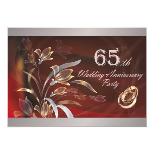 65th Wedding Anniversary Party Invitations Zazzle