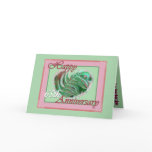 65th Wedding Anniversary with Fern Filled Heart Greeting Card