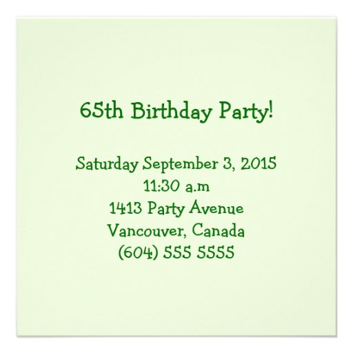 65th Yard Birthday Invitation