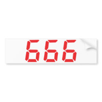 666 alarm clock numbers bumper stickers
