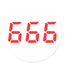 666 alarm clock numbers stickers