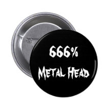 666%Metal Head Button