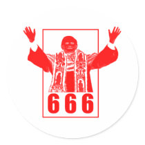 666 Pope Round Stickers