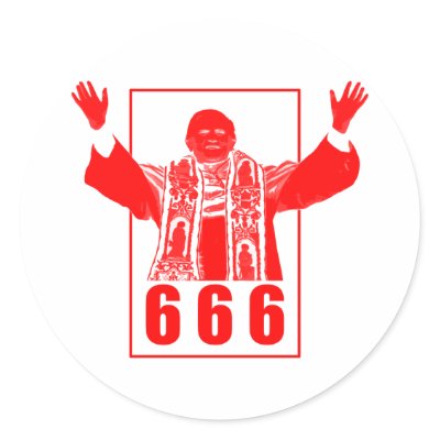 666 Pope Round Stickers by salchipapas