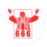 666 Pope Round Stickers