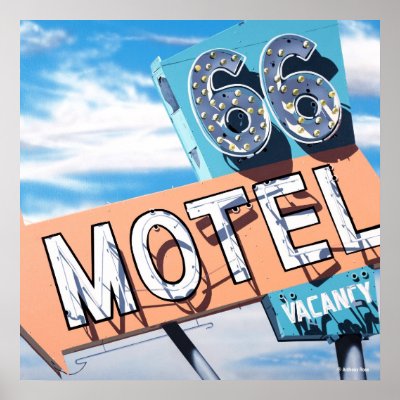 66 Motel on Historic Route 66 Poster by Ross_Studio