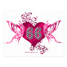 66 racing number butterflies postcards