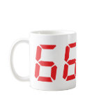 66 sixty-six red alarm clock digital number mugs