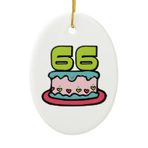 66 Year Old Birthday Cake Christmas Tree Ornaments