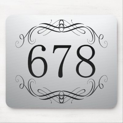 678 Area Code Mousepads by AreaCodes