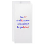67 never gone blind custom rack card