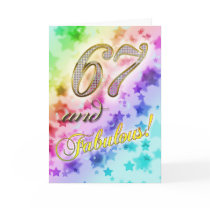 67th Birthday party Invitation Greeting Cards
