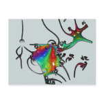 68 fractal fish post card